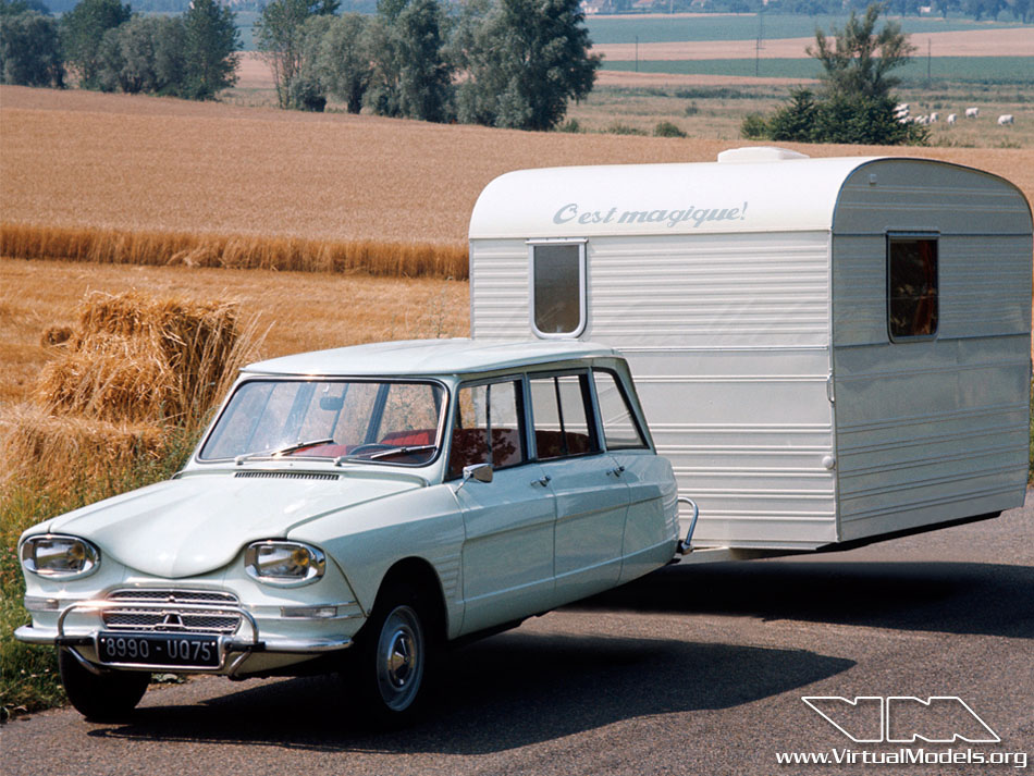 Citroen Ami 6 Break with caravan | photoshop chop by Sebastian Motsch (2012)